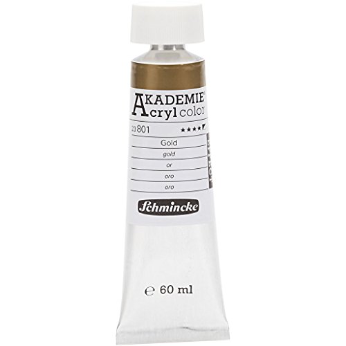 Schmincke AKADEMIE® Acrylfarbe, gold (801), halbdeckend, gute Lichtbeständigkeit, 60 ml von Schmincke