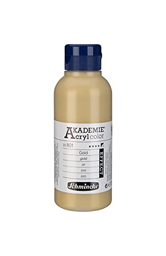 Schmincke - AKADEMIE Acryl color, Gold 250 ml, 23801027, feine Künstler-Acrylfarbe, brillant, hoch lichtecht und kadmiumfrei, für Acrylmalerei, Mixed Media von Schmincke