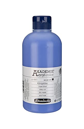 Schmincke - AKADEMIE Acryl color, Königsblau 500 ml, 23441028, feine Künstler-Acrylfarbe, brillant, hoch lichtecht und kadmiumfrei, für Acrylmalerei, Mixed Media von Schmincke
