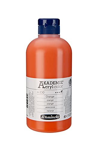 Schmincke - AKADEMIE Acryl color, Orange 500 ml, 23230028, feine Künstler-Acrylfarbe, brillant, hoch lichtecht und kadmiumfrei, für Acrylmalerei, Mixed Media von Schmincke