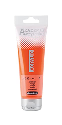 Schmincke - AKADEMIE Acryl color, Orange in 120 ml-Tube, 23230012, feine Künstler-Acrylfarbe, brillant, hoch lichtecht und kadmiumfrei, für Acrylmalerei, Mixed Media von Schmincke