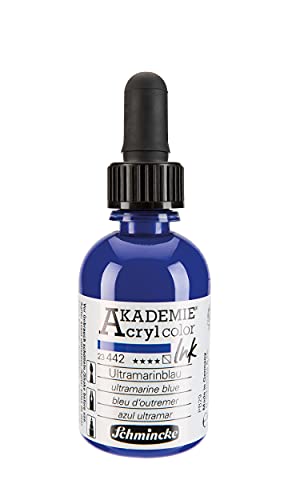 Schmincke - AKADEMIE Acryl color INK, Ultramarinblau, 50 ml, 23 442 024, flüssige Acryl color-Farbe, pigmentierte Acryltinte zum Malen, Schreiben, Airbrush von Schmincke