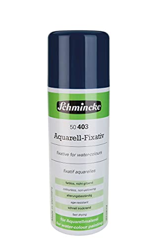 Schmincke - Aquarell-Fixativ, Aeropump, 300 ml, 50 403 040, Zwischen- und Schlussfixativ für Aquarellbilder mit hoher Fixierwirkung, farblos, schnell trocknend von Schmincke