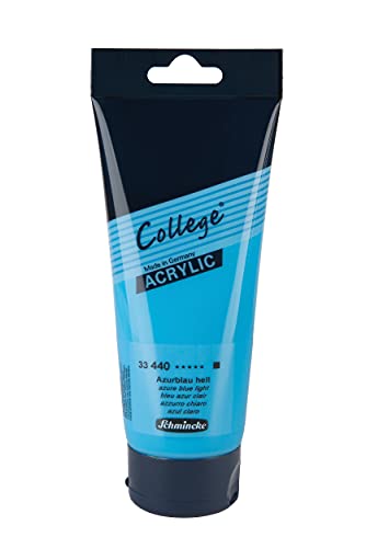 Schmincke - College Acrylic, Azurblau hell in 200 ml-Tube, 33440014, Acrylfarbe mit Künstler-Pigmenten in hoher Konzentration, deckend und lasierend, lichtecht, seidenmatt Schmincke - College Acrylic, Azurblau hell in 200 ml-Tube, 33440014, Acrylfarbe mit Künstler-Pigmenten in hoher Konzentration, deckend und lasierend, lichtecht, seidenmatt von Schmincke