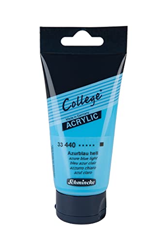 Schmincke - College Acrylic, Azurblau hell in 75 ml-Tube, 33440013, Acrylfarbe mit Künstler-Pigmenten in hoher Konzentration, deckend und lasierend, lichtecht, seidenmatt Schmincke - College Acrylic, Azurblau hell in 75 ml-Tube, 33440013, Acrylfarbe mit Künstler-Pigmenten in hoher Konzentration, deckend und lasierend, lichtecht, seidenmatt von Schmincke