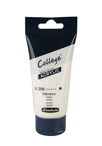 Schmincke - College Acrylic, Elfenbein in 75 ml-Tube, 33200013, Acrylfarbe mit Künstler-Pigmenten in hoher Konzentration, deckend und lasierend, lichtecht, seidenmatt von Schmincke