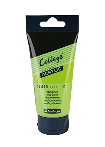 Schmincke - College Acrylic, Maigrün in 75 ml-Tube, 33510013, Acrylfarbe mit Künstler-Pigmenten in hoher Konzentration, deckend und lasierend, lichtecht, seidenmatt von Schmincke