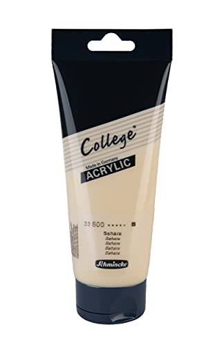 Schmincke - College Acrylic, Sahara in 200 ml-Tube, 33600014, Acrylfarbe mit Künstler-Pigmenten in hoher Konzentration, deckend und lasierend, lichtecht, seidenmatt von Schmincke