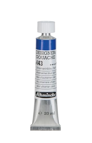 Schmincke - Designers Gouache, Ultramarinblau hell, 20 ml-Tube, 25 443 007, streifenfreier Auftrag, maximal deckend, farbintensiv und samtmatt Schmincke - Designers Gouache, Ultramarinblau hell, 20 ml-Tube, 25 443 007, streifenfreier Auftrag, maximal deckend, farbintensiv und samtmatt von Schmincke