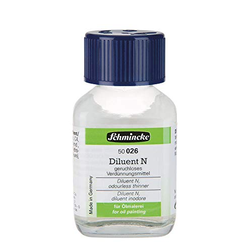 Schmincke Diluent N, geruchlos, aromatenfrei, Lösemittelgemisch für die Ölmalerei, verdünnt Ölfarben, reinigt Malgeräte, 60 ml Schmincke Diluent N, geruchlos, aromatenfrei, Lösemittelgemisch für die Ölmalerei, verdünnt Ölfarben, reinigt Malgeräte, 60 ml von Schmincke