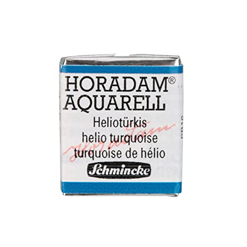 Schmincke – HORADAM® AQUARELL - feinste Künstler-Aquarellfarben, 475 Heliotürkis, 14 475 044, 1/2 Näpfchen von Schmincke
