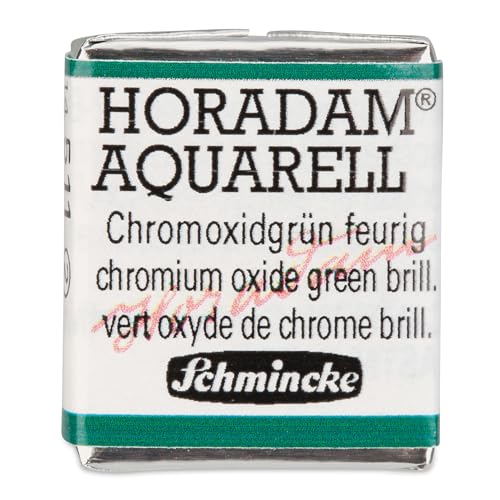 Schmincke – HORADAM® AQUARELL - feinste Künstler-Aquarellfarben, 511 hromoxidgrün feurig, 14 511 044, 1/2 Näpfchen von Schmincke