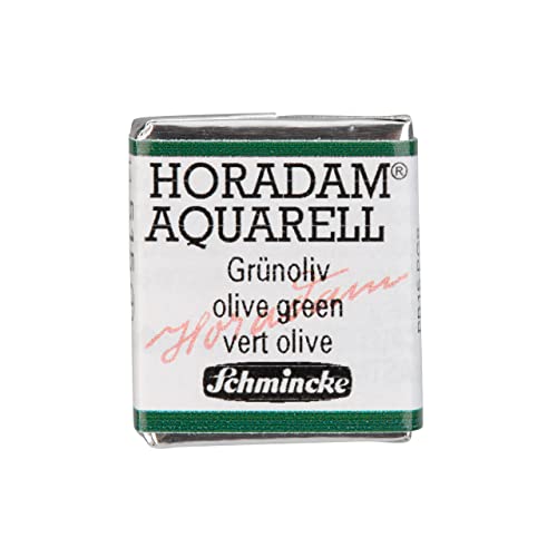 Schmincke – HORADAM® AQUARELL - feinste Künstler-Aquarellfarben, 515 Grünoliv, 14 515 044, 1/2 Näpfchen von Schmincke