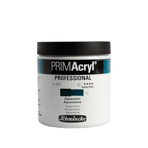 Schmincke - PRIMAcryl® Professional feinste brillante Acrylfarbe, Aquamarin, 237 ml Tiegel, 13 457 053, Premiumacrylfarbe, Acrylmalerei, Profi-Qualität von Schmincke