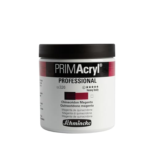 Schmincke - PRIMAcryl® Professional feinste brillante Acrylfarbe, Chinacridon Magenta, 237 ml Tiegel, 13 326 053, Premiumacrylfarbe, Acrylmalerei, Profi-Qualität von Schmincke