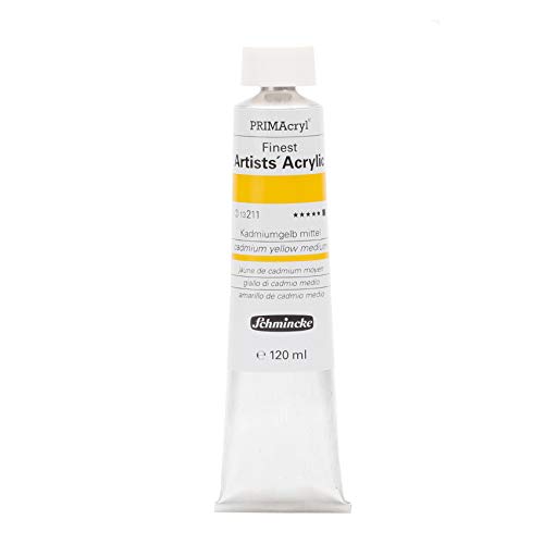 Schmincke – PRIMAcryl® - feinste Künstler-Acrylfarben, Kadmiumgelb mittel - 120 ml von Schmincke
