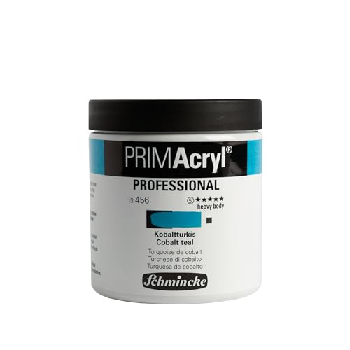 Schmincke - PRIMAcryl® feinste brillante Acrylfarbe, Kobalttürkis, 237 ml Tiegel, 13 456 053, Premiumacrylfarbe, Acrylmalerei, Profi-Qualität von Schmincke