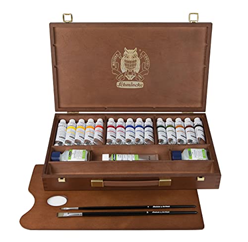 Schmincke - PRIMAcryl feinste Acrylfarben, Premium Holzkasten, 15 x 35 ml Set, 73515097, Zubehör: Malmittel, Fluid Medium glänzend, Strukturgel, 2 Pinsel, Holz-Palette Schmincke - PRIMAcryl feinste Acrylfarben, Premium Holzkasten, 15 x 35 ml Set, 73515097, Zubehör: Malmittel, Fluid Medium glänzend, Strukturgel, 2 Pinsel, Holz-Palette von Schmincke