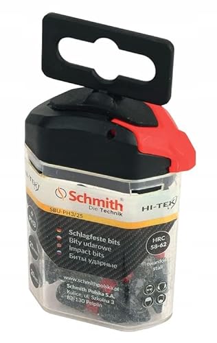 SCHMITH Schlagbohrer Set Ph3 25mm 20 Stück BIT Geeignet für Bohrer und Schraubendreher, auch für Schlagbohrmaschinen - Hochwertiger S2-Stahl von Schmith