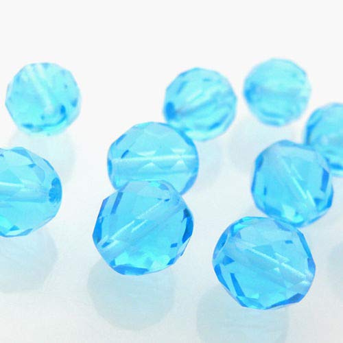 10 St. Glasperlen 10mm Glasschliffperlen Perlen blau aquamarin Kugeln facettiert 10 St. Glasperlen 10mm Glasschliffperlen Perlen blau aquamarin Kugeln facettiert von Schmuck-Traumwelt
