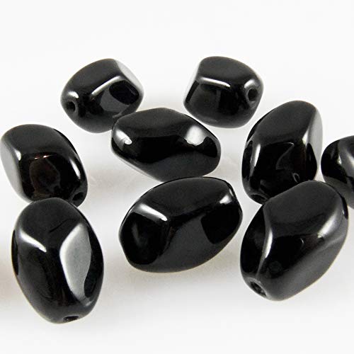 10 St. Glasperlen schwarz 13mm Nuggets Bastelperlen Böhmische Perlen Beads -1731 10 St. Glasperlen schwarz 13mm Nuggets Bastelperlen Böhmische Perlen Beads -1731 von Schmuck-Traumwelt