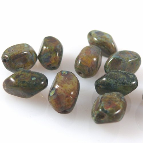 10 edle Nuggets Perlen 13mm braun Böhmische Glasperlen zum Basteln -610 10 edle Nuggets Perlen 13mm braun Böhmische Glasperlen zum Basteln -610 von Schmuck-Traumwelt