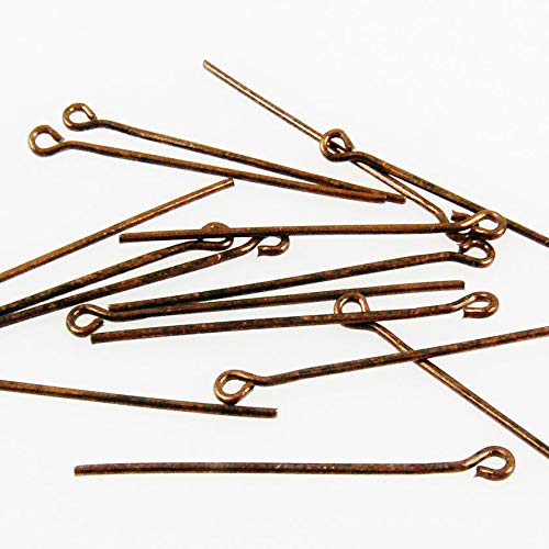 16 St. Ösenstifte Kettelstifte kupfer 30mm Stifte Ketten Perlen Verbinder -423 von Schmuck-Traumwelt