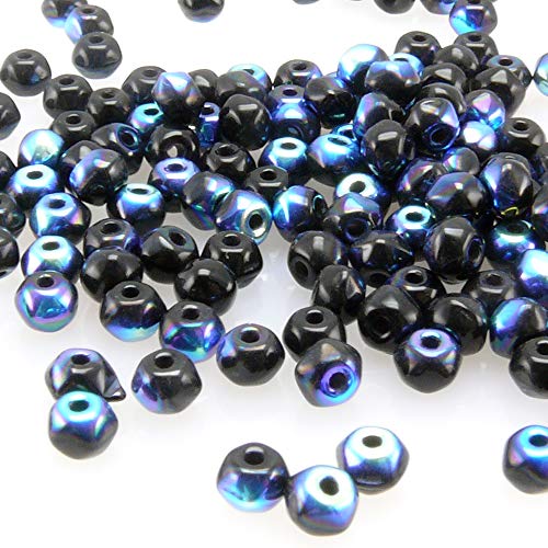 Böhmische Glasperlen Kugeln Ø 3mm 150 St. kleine Perlen Schwarz AB Böhmische Glasperlen Kugeln Ø 3mm 150 St. kleine Perlen Schwarz AB von Schmuck-Traumwelt