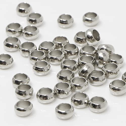 Crimpperlen 3,5mm Quetschperlen 50 St. Altsilber Metallperlen zum Ketten Basteln von Schmuck-Traumwelt