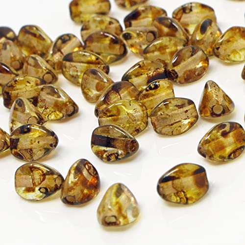 Glasperlen Pinch Beads 5x3mm tschechische Perlen 55 St. Topas Braun Bastelperlen zum Auffädeln von Schmuck-Traumwelt