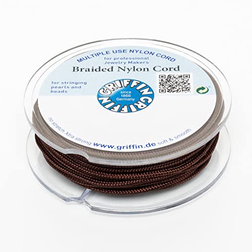 Griffin geflochtene Nylonschnur Ø 2mm Braun Spule 10m Schmuckband Faden Schnur -119 von Schmuck-Traumwelt