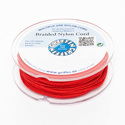 Griffin geflochtene Nylonschnur Ø 2mm Rot Spule 10m Schmuckband Faden Schnur -120 von Schmuck-Traumwelt