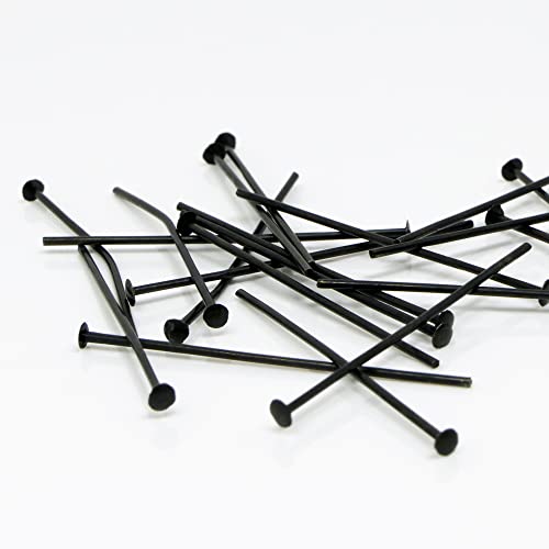 Kopfstifte 20 St. Nietstifte Schwarz 30mm Stifte Prismenstifte zum Schmuck selber Basteln von Schmuck-Traumwelt