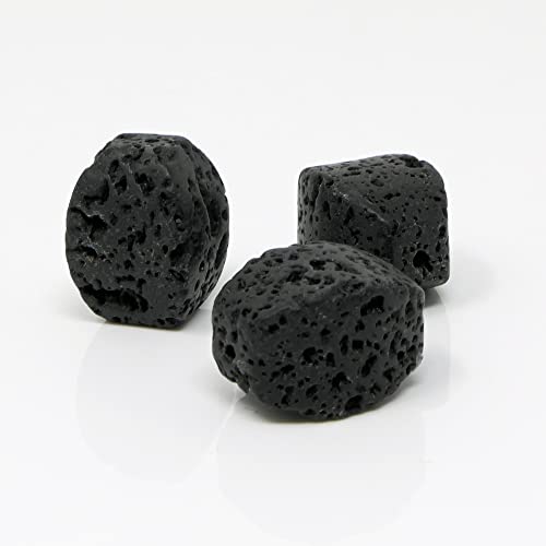 Lava Perlen eckig 18x13mm schwarz Lavaperlen 3 Stück Nuggets mit Loch von Schmuck-Traumwelt