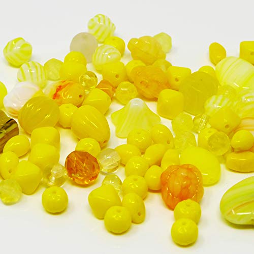Perlen Mix gelb 80 St. Glasperlen 6-16mm gelbe Bastelmischung -400 Perlen Mix gelb 80 St. Glasperlen 6-16mm gelbe Bastelmischung -400 von Schmuck-Traumwelt