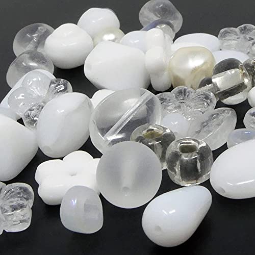 Perlenmix weiß kristall 50 Glasperlen 5-18 mm Mix Perlenmischung zum Basteln -748 Perlenmix weiß kristall 50 Glasperlen 5-18 mm Mix Perlenmischung zum Basteln -748 von Schmuck-Traumwelt