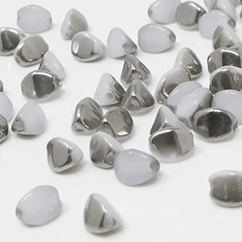 Pinch Beads 5mm tschechische Glasperlen 55 St. Alabaster Chrom Perlen beschichtet zum Basteln von Schmuck-Traumwelt