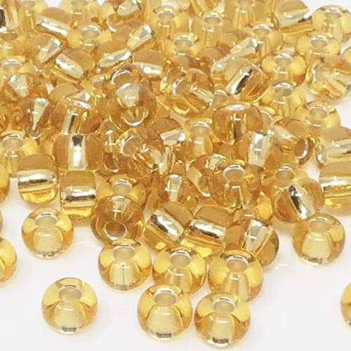 Rocailles 3/0 Glas Perlen mit Silbereinzug 6mm hell topas 100x Glasperlen Beads -1495 Rocailles 3/0 Glas Perlen mit Silbereinzug 6mm hell topas 100x Glasperlen Beads -1495 von Schmuck-Traumwelt