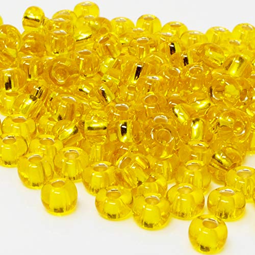 Rocailles 5/0 Glas Perlen mit Silbereinzug 4mm gelb 170x Glasperlen Beads -1528 Rocailles 5/0 Glas Perlen mit Silbereinzug 4mm gelb 170x Glasperlen Beads -1528 von Schmuck-Traumwelt