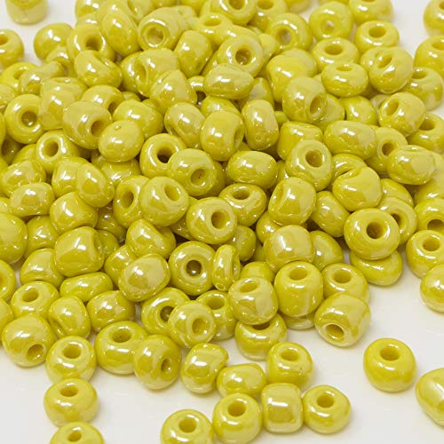 Rocailles Perlen 240 St. Glasperlen gelb opak 4mm Bastelperlen Beads -1817 Rocailles Perlen 240 St. Glasperlen gelb opak 4mm Bastelperlen Beads -1817 von Schmuck-Traumwelt