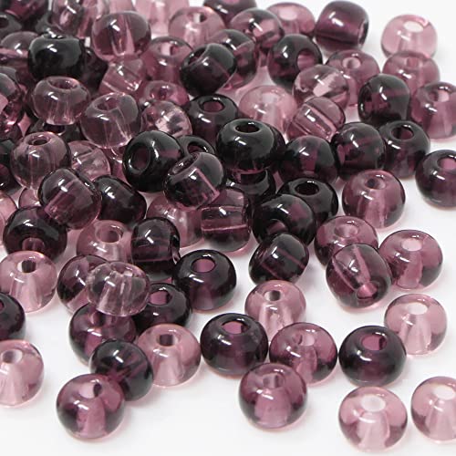 Rocailles Perlen 5,5mm Glasperlen Mix 3/0 lila Rocaillesperlen 110 St. Perlenmix -728 von Schmuck-Traumwelt