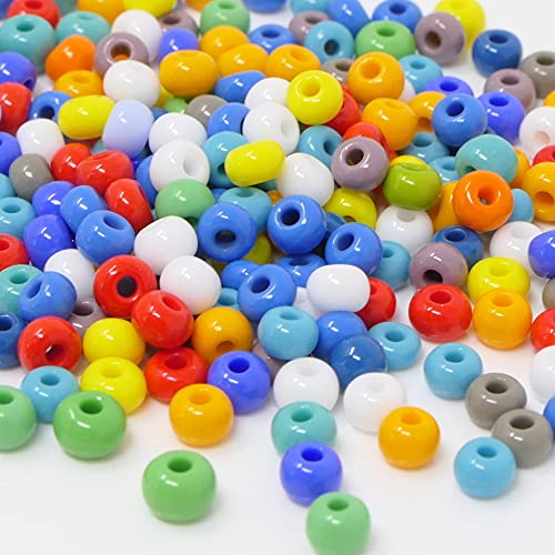 Rocailles-Perlen-Mix 230 Stück Glasperlen 4mm Bunt 6/0 Farben-Mix Indianerperlen zum Auffädeln -795 von Schmuck-Traumwelt