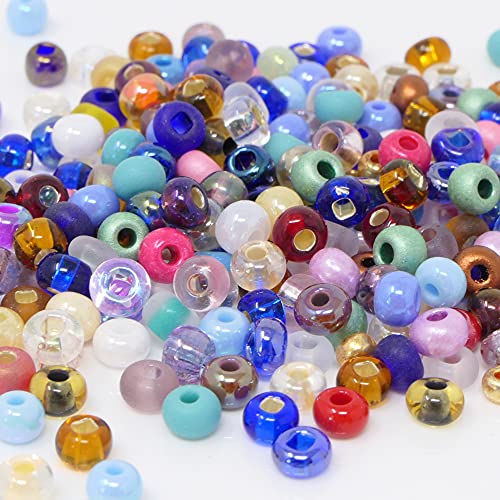 Rocailles-Perlen-Mix 250 Stück Glasperlen 4mm Bunt 6/0 Farben-Mix Indianerperlen zum Auffädeln -806 von Schmuck-Traumwelt