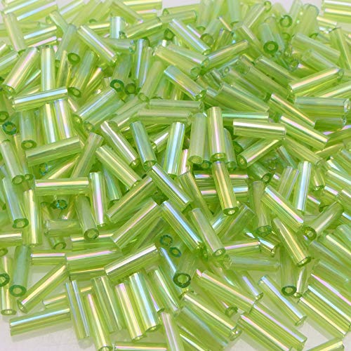 Rocailles Stifte 7-8mm 460x Röhrchen apfelgrün Lüster Glasperlen Tube Perlen Rocailles Stifte 7-8mm 460x Röhrchen apfelgrün Lüster Glasperlen Tube Perlen von Schmuck-Traumwelt