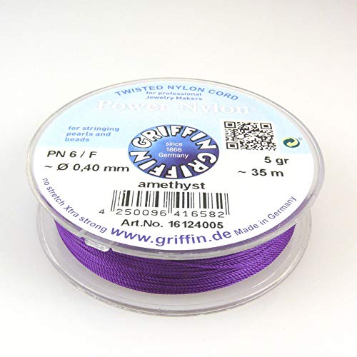 Schmuck-Traumwelt Griffin Power Nylon Perlseide PN6 Ø 0,40mm Amethyst ~35m -1460 Schmuck-Traumwelt Griffin Power Nylon Perlseide PN6 Ø 0,40mm Amethyst ~35m -1460 von Schmuck-Traumwelt