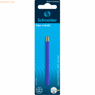10 x Schneider Kugelschreibermine Take4 VE=2 Stück blau 10 x Schneider Kugelschreibermine Take4 VE=2 Stück blau von Schneider