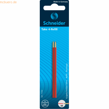 10 x Schneider Kugelschreibermine Take4 VE=2 Stück rot 10 x Schneider Kugelschreibermine Take4 VE=2 Stück rot von Schneider