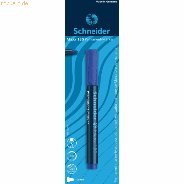 10 x Schneider Permanentmarker Maxx 130 1-3 mm blau Blisterkarte von Schneider