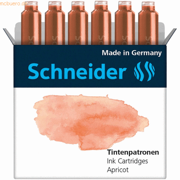Schneider Tintenpatrone Standard Pastell Apricot VE=6 Stück von Schneider
