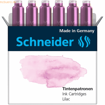 Schneider Tintenpatrone Standard Pastell Lilac VE=6 Stück von Schneider